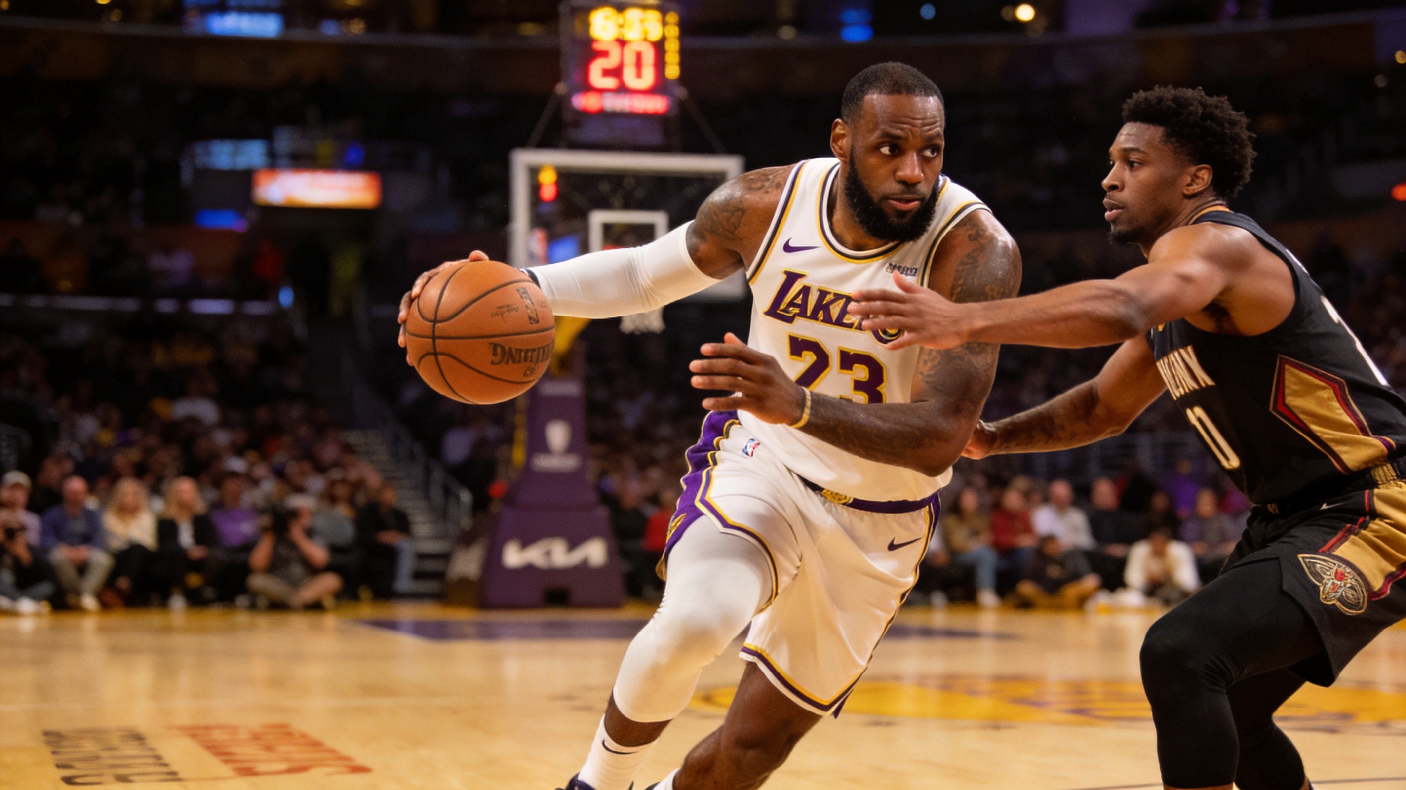 NBA焦点战湖人胜掘金比赛战报